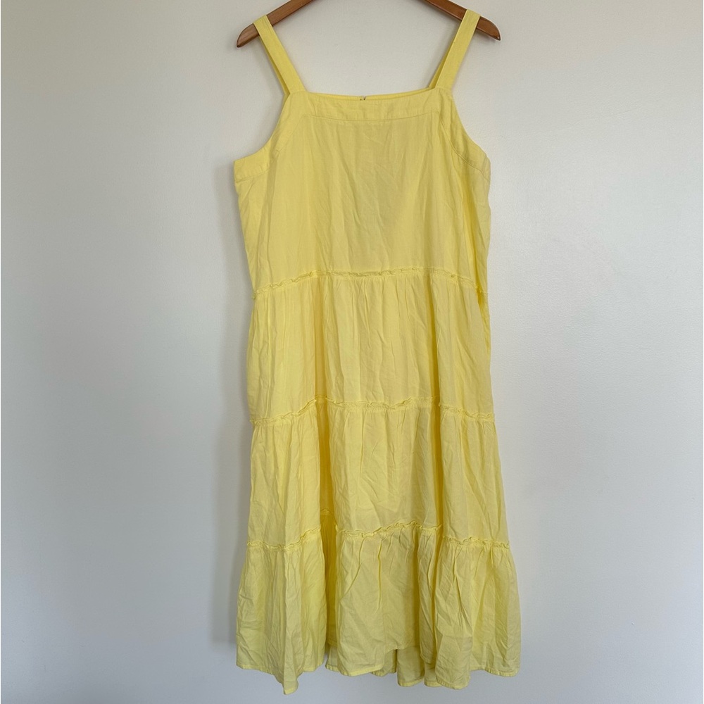 Nautica Square Neckline Tiered Midi Sundress Size Large Coastal Coquette Seaside